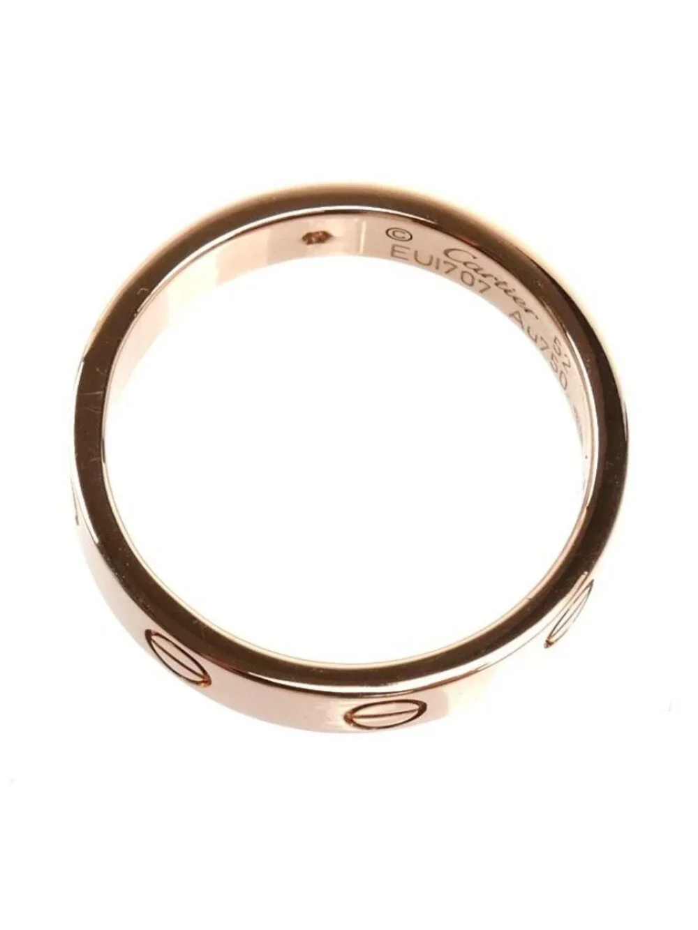 Cartier 18K Pink Gold Mini Love Diamond Ring 52 Vintage